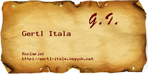 Gertl Itala névjegykártya